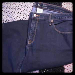 Dark wash skinny jeans